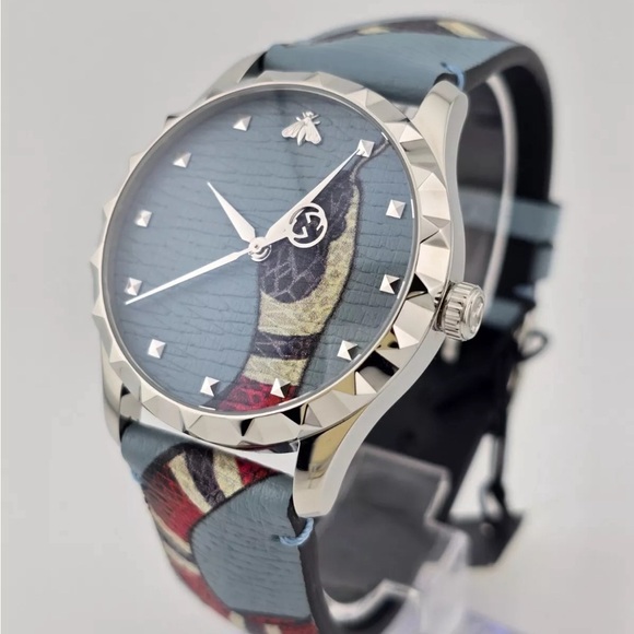 Gucci G-Timeless Blue Dial Kingsnake Watch - YA1264080 - Picture 3 of 7